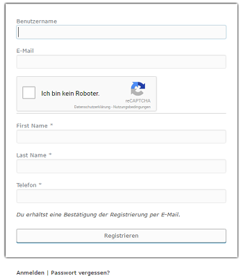 registrierungsformular